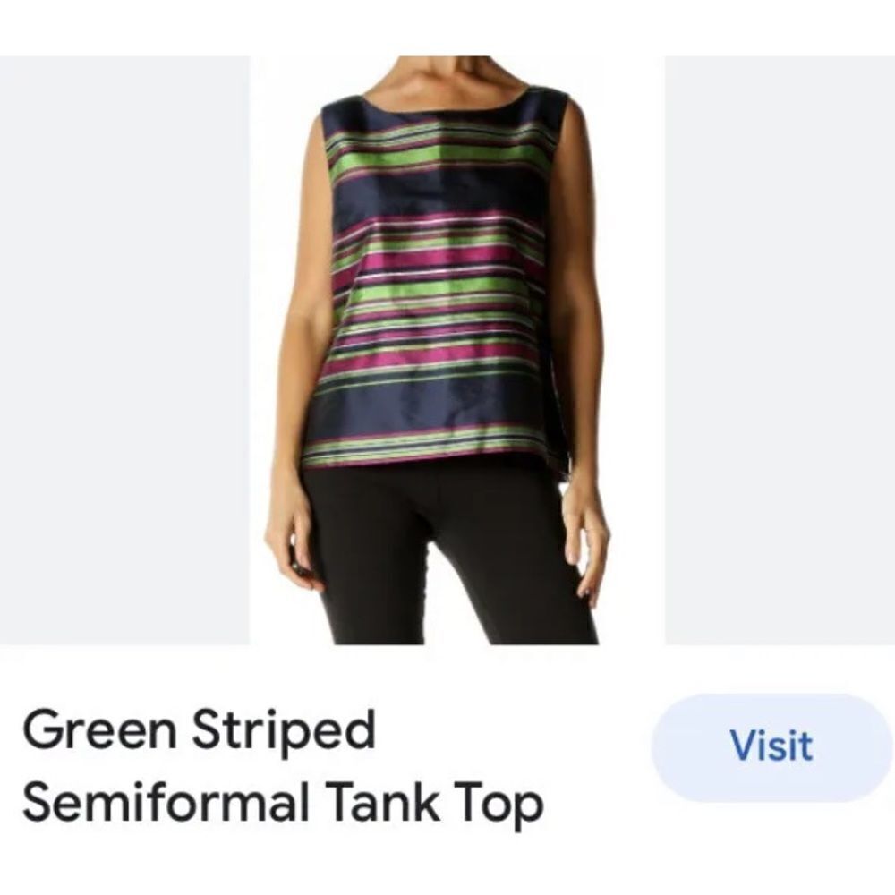 Talbots Sleeveless Purple Blue Striped 100% Silk Blouse Top Size 2 NWT